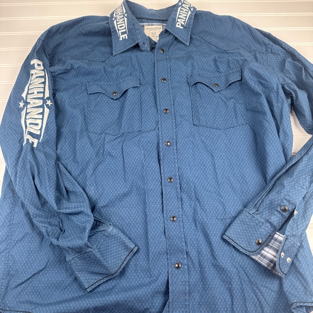 Panhandle Rough Stock Men's XL Long Sleeve Button Up Pearl Snap Western Shirt